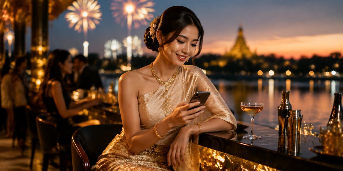 ရန်ကုန်အင်းလေးကန်နားတွင် ဖုန်းမှ ဖဲဂိမ်းကစားခြင်း